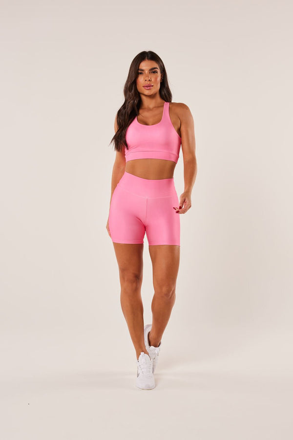 Conjunto Top Nadador Básico Liso Rosa Prime®
